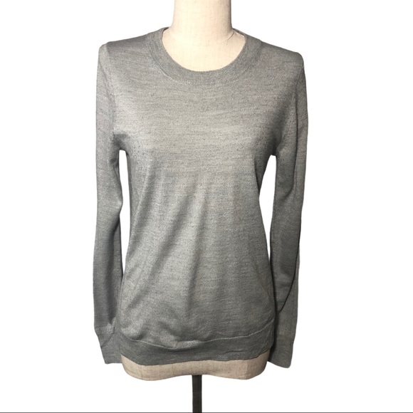 J. Crew M grey long sleeve crew neck sweater